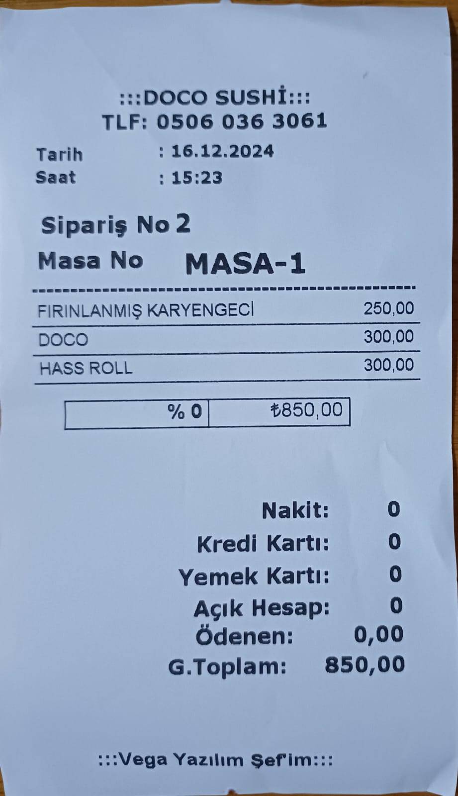 Doco Sushı меню