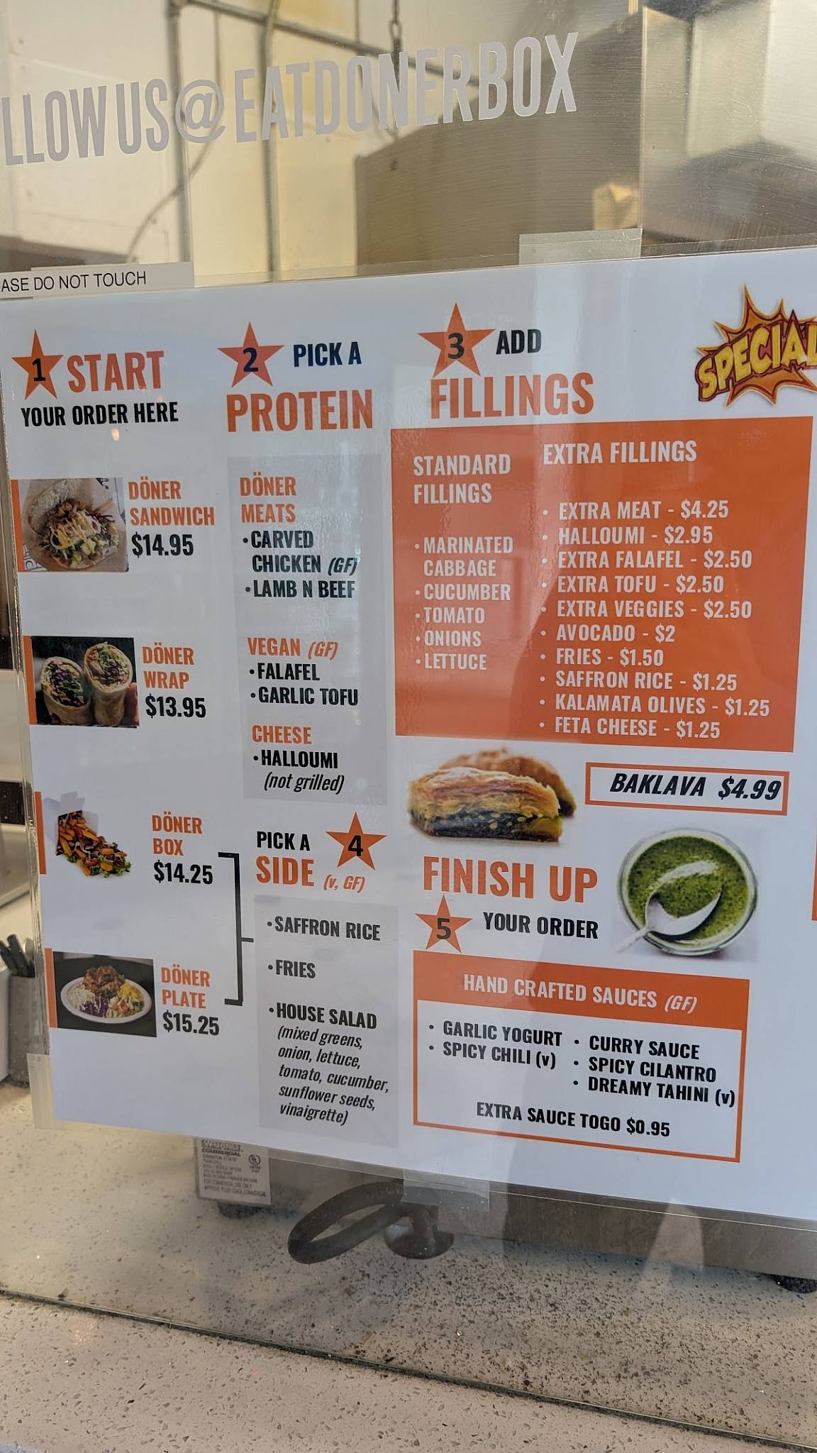 Doner Box (Doner Kebab) меню