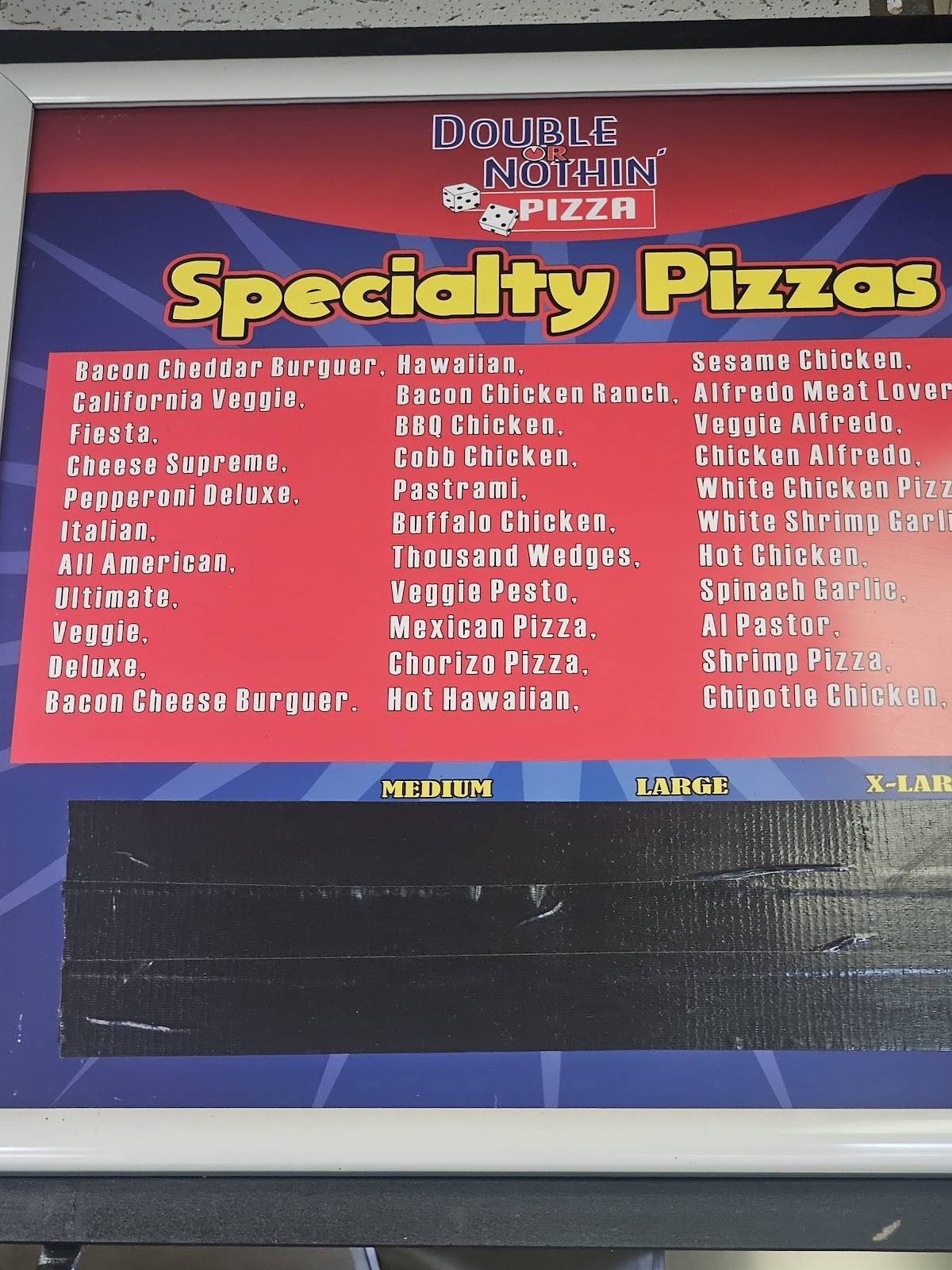 Double or Nothin' Pizza меню