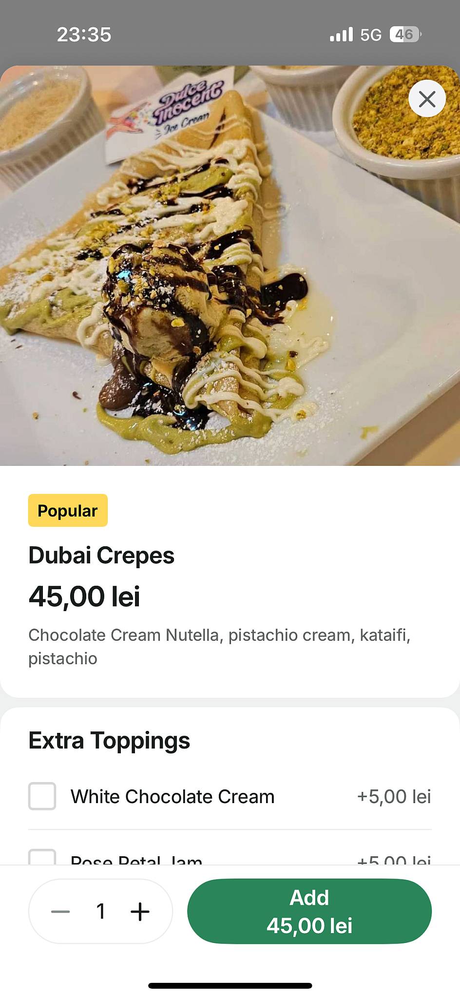 Dulce Inocent меню