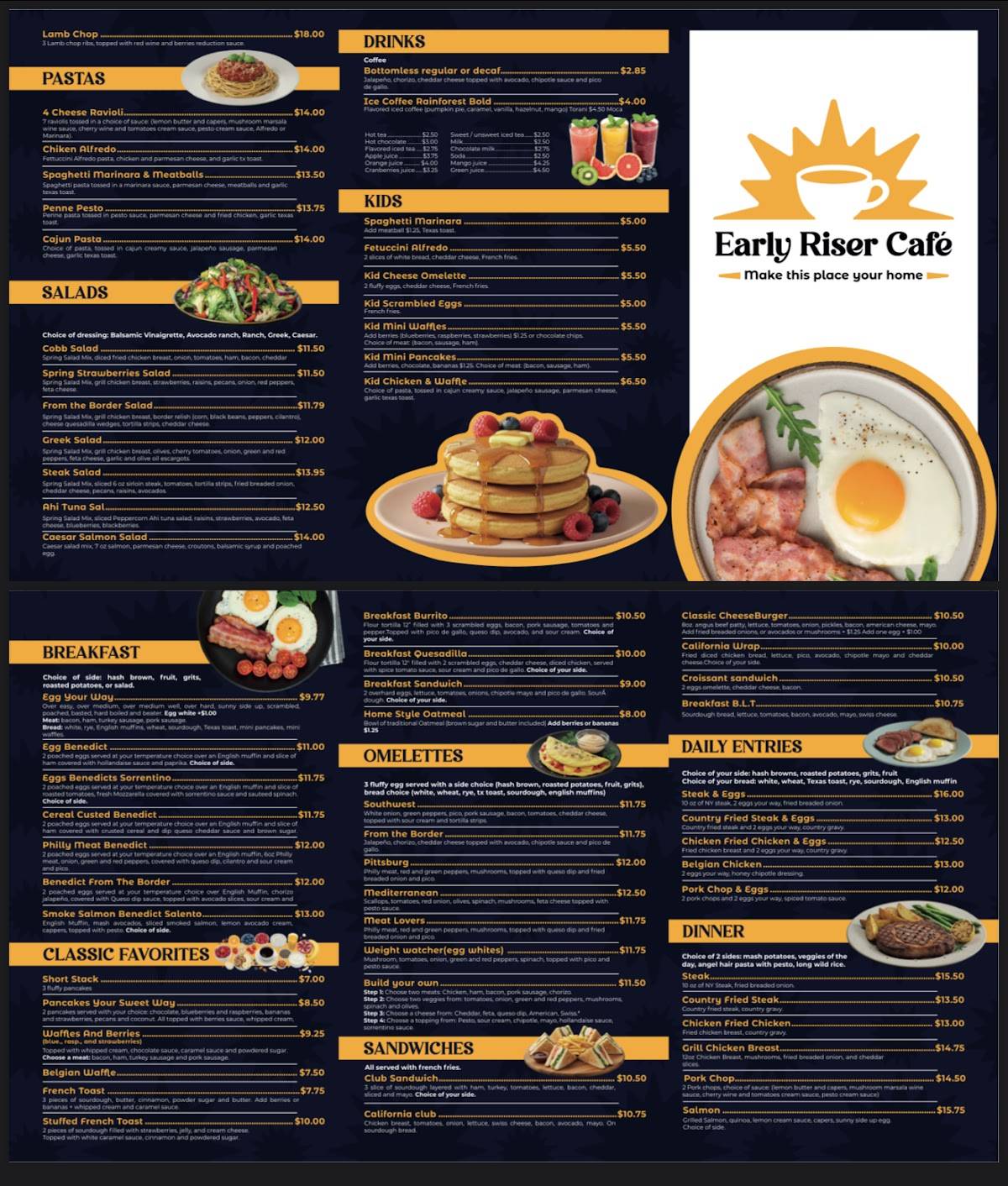 Early Riser Cafe меню