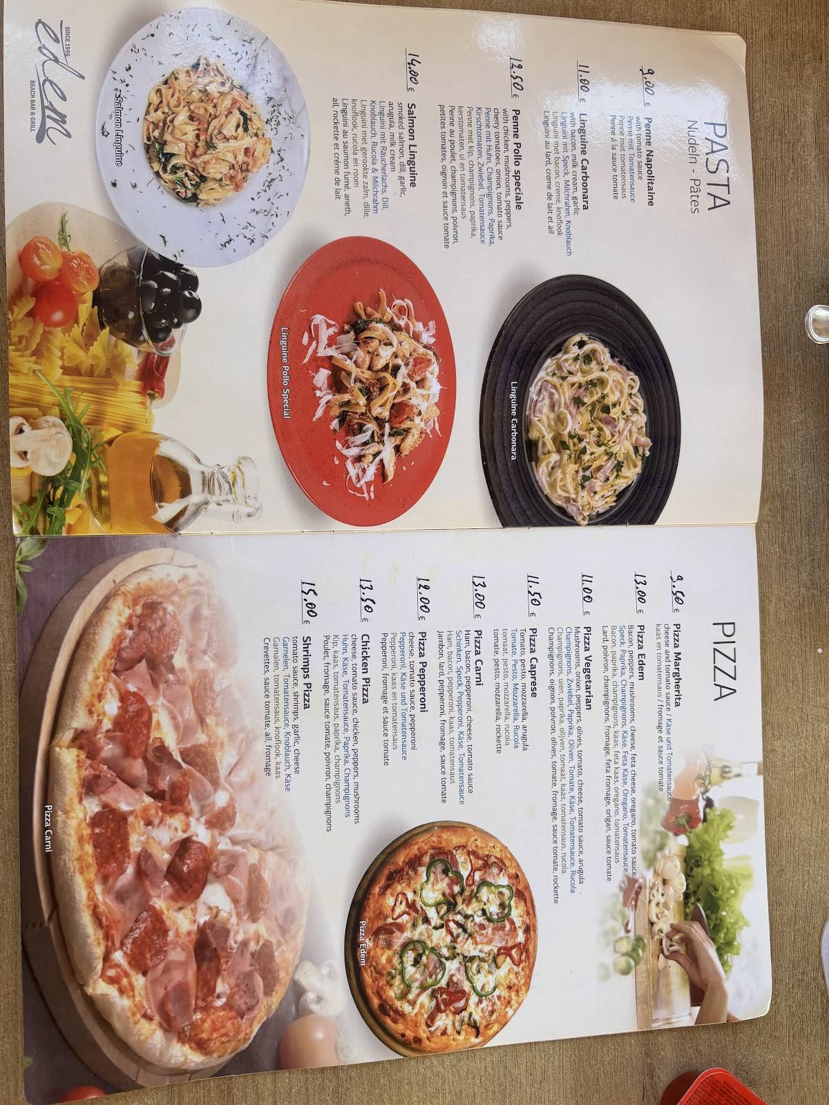Edem bar & grill меню