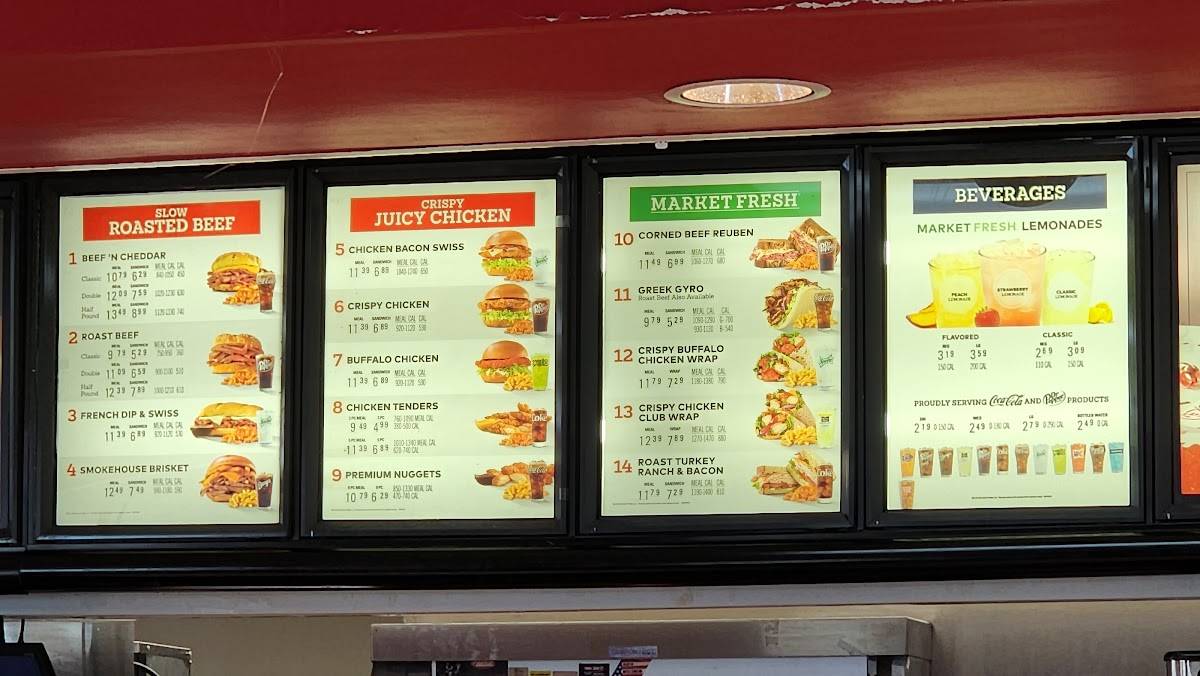 Arby's меню