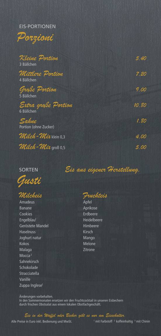 Eiscafé Riviera меню