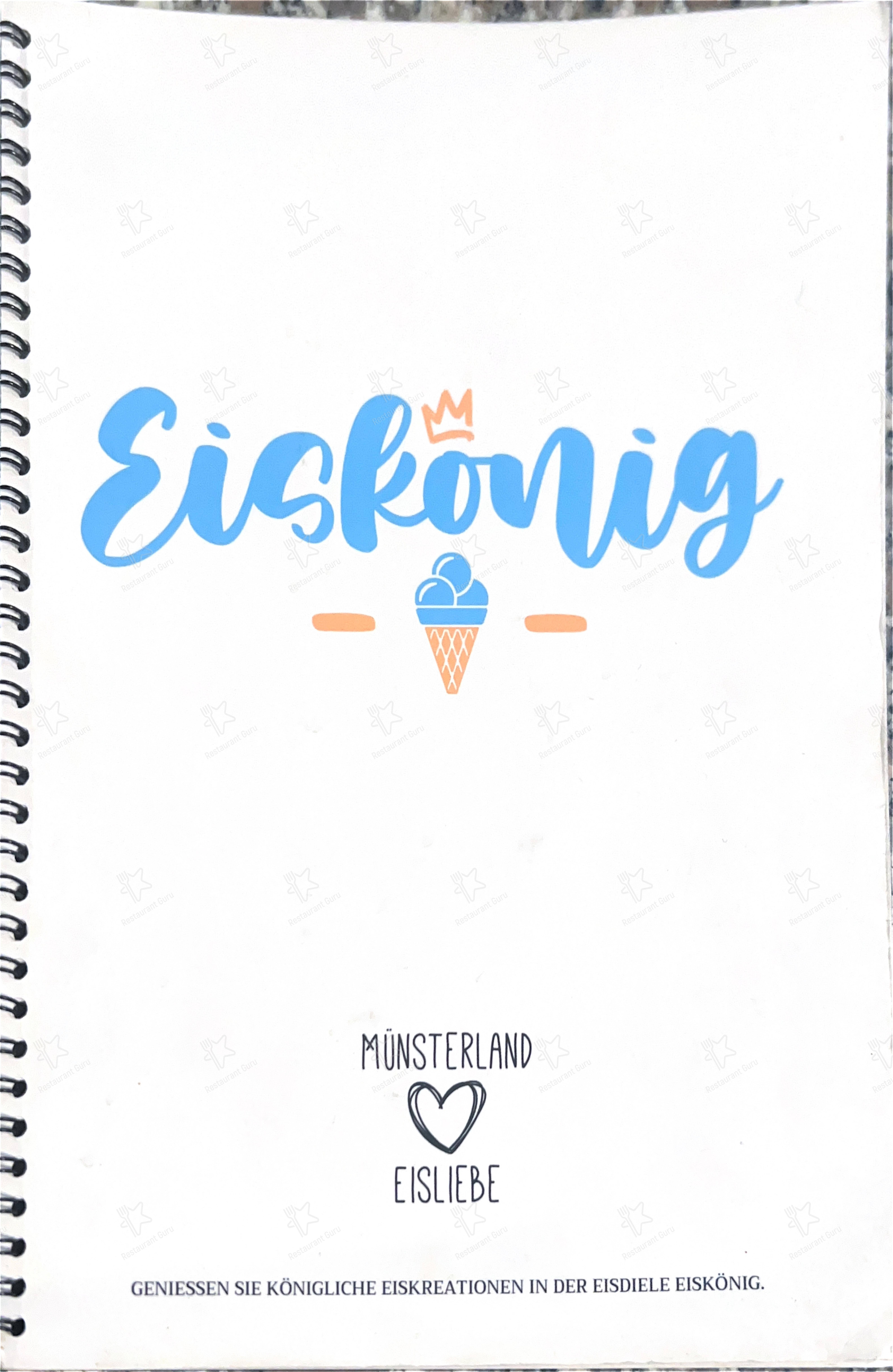 Eiskönig в Рекене - Меню