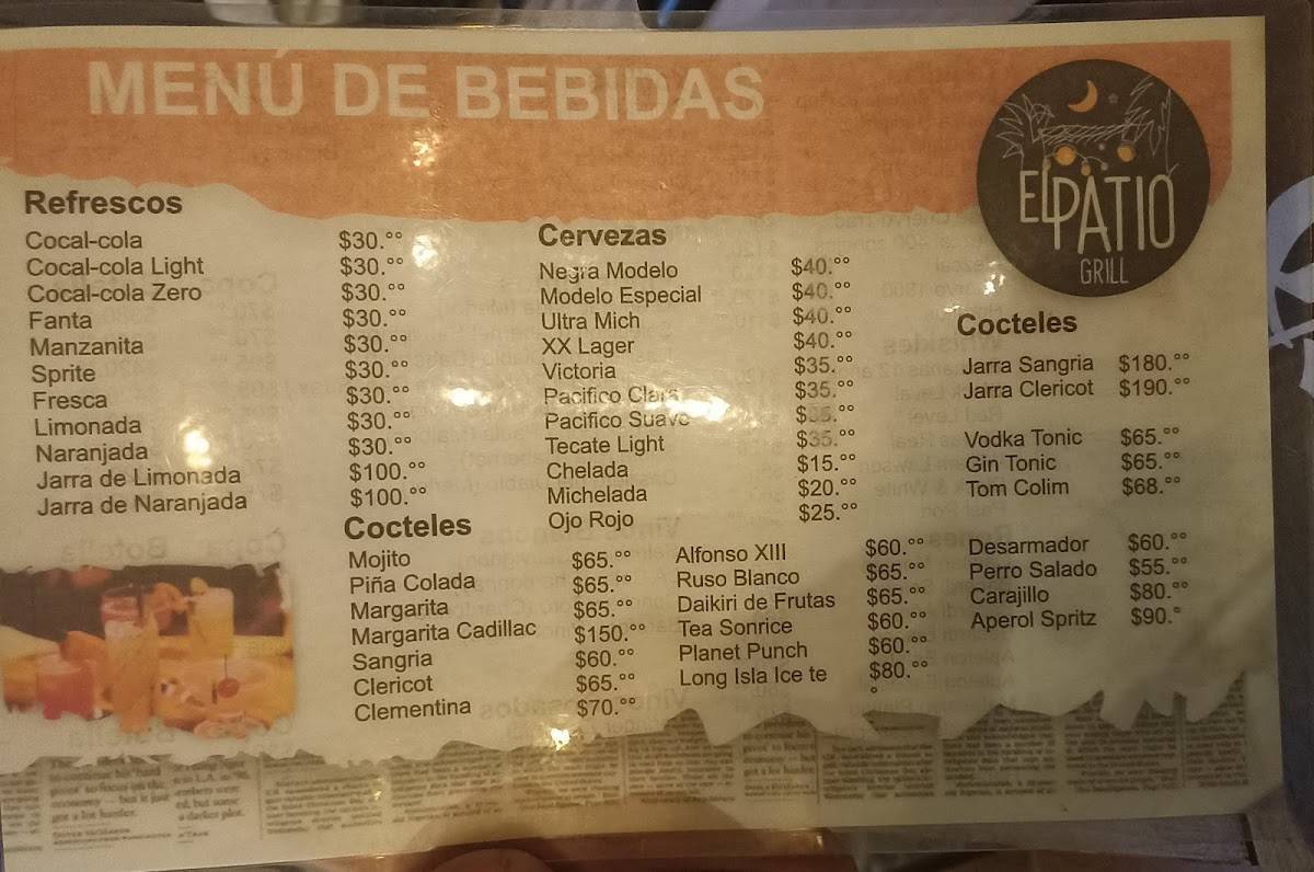 El Patio Grill Progreso меню