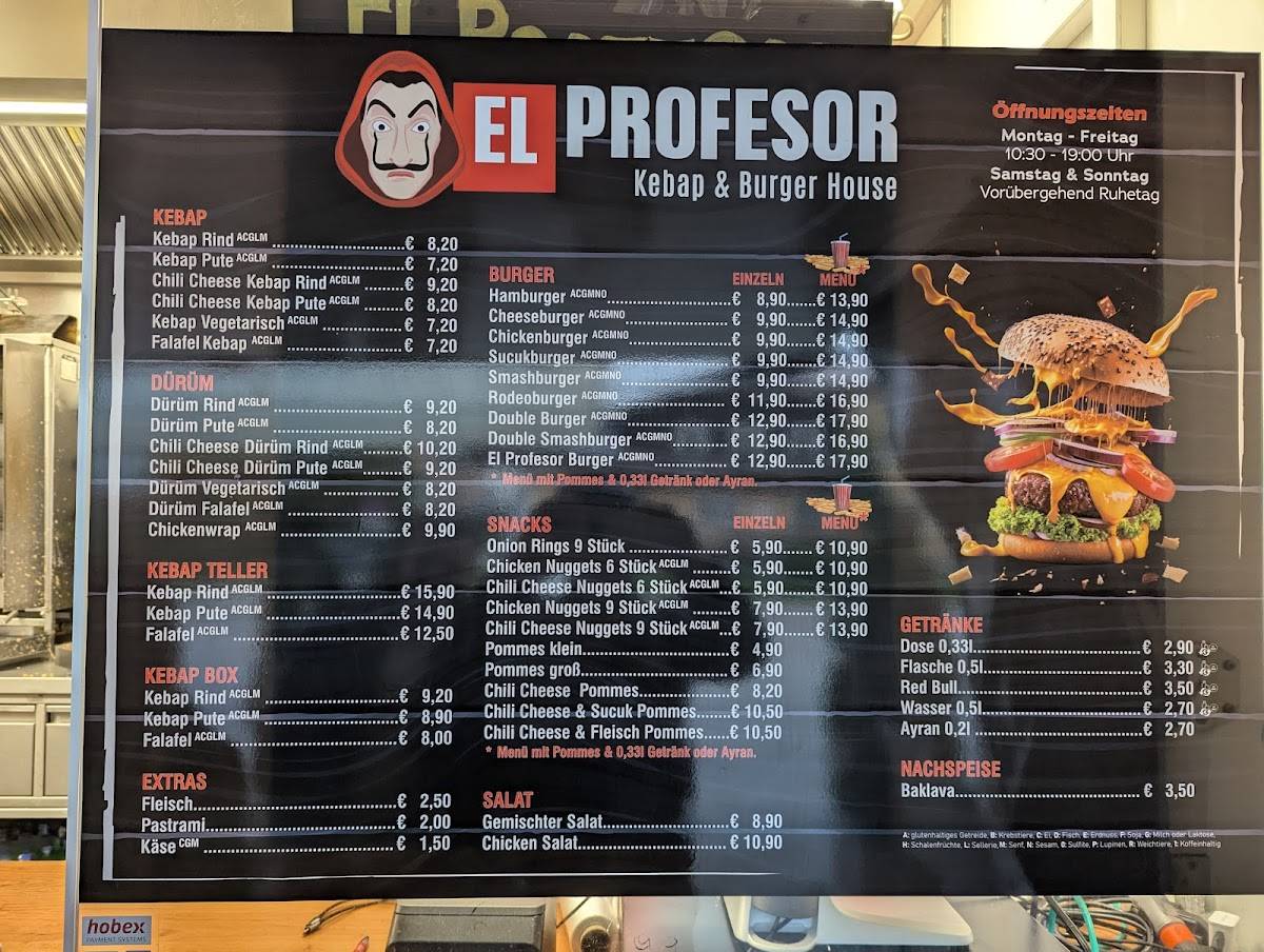 El Profesor меню