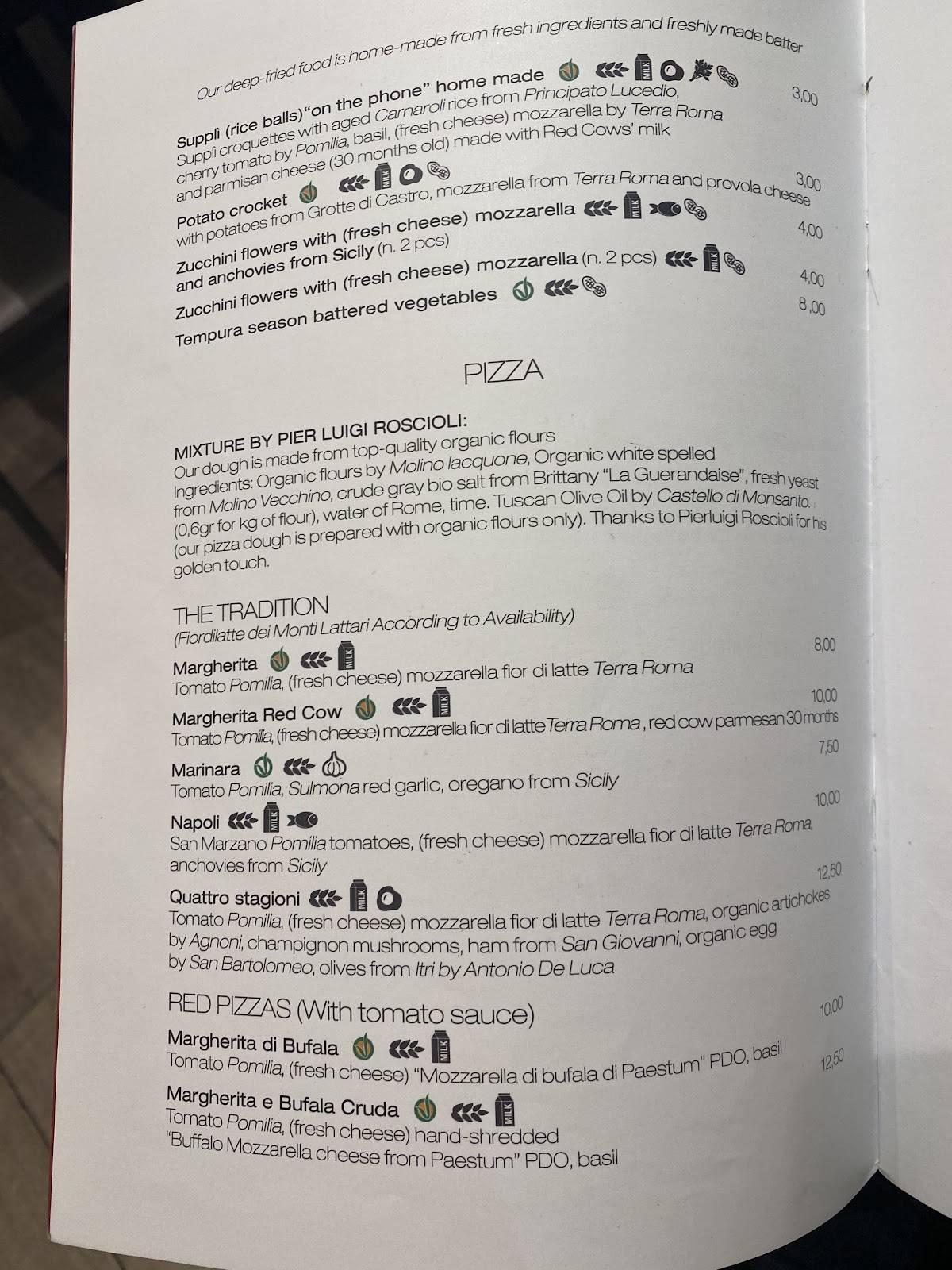 Emma Pizzeria Restaurant меню