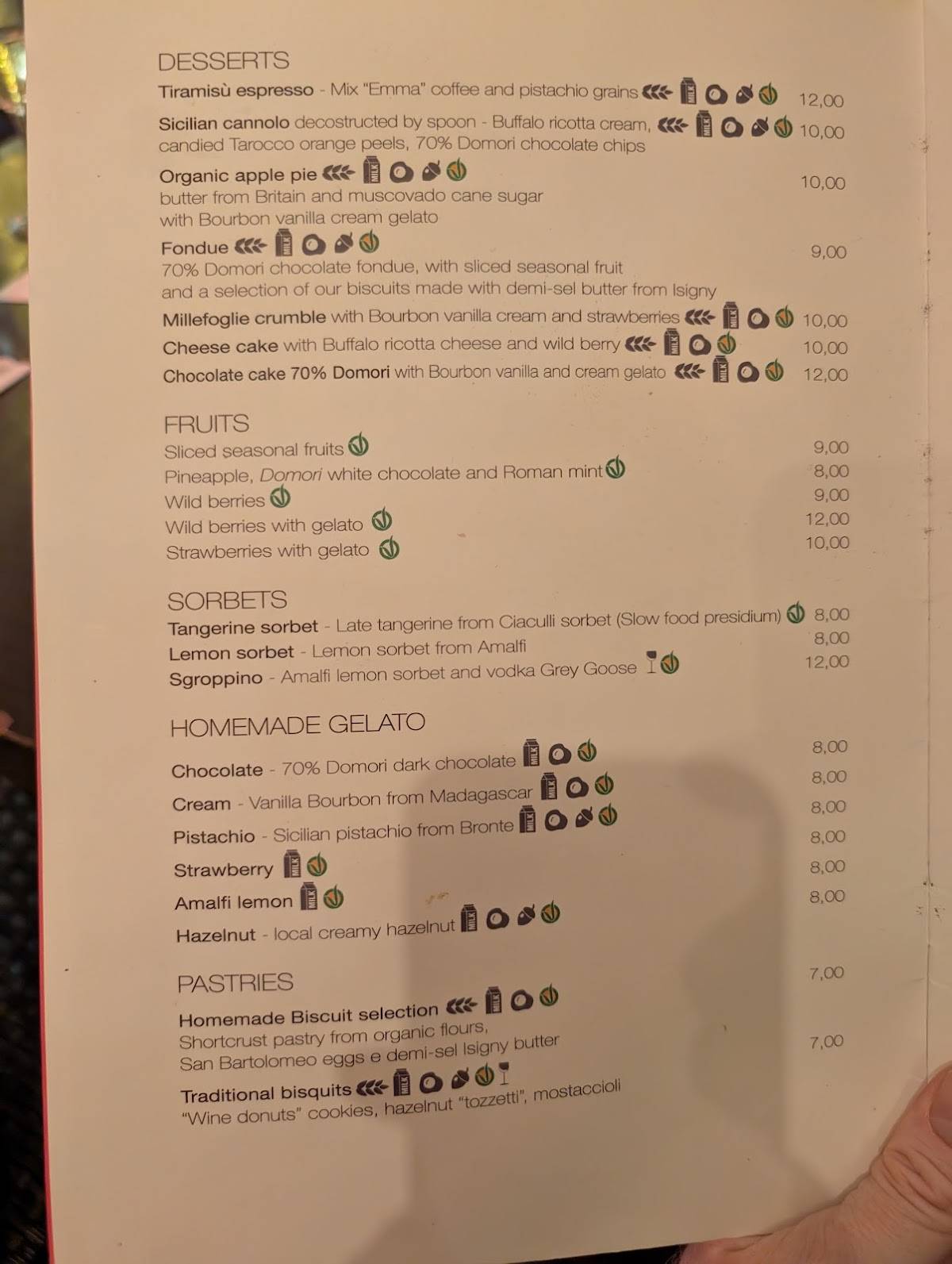 Emma Pizzeria Restaurant меню