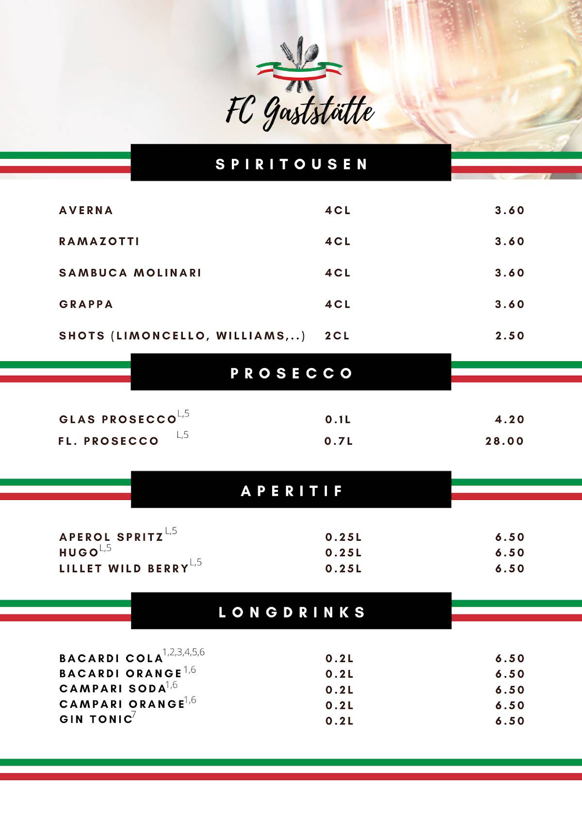 FC Gaststätte Rottenburg меню