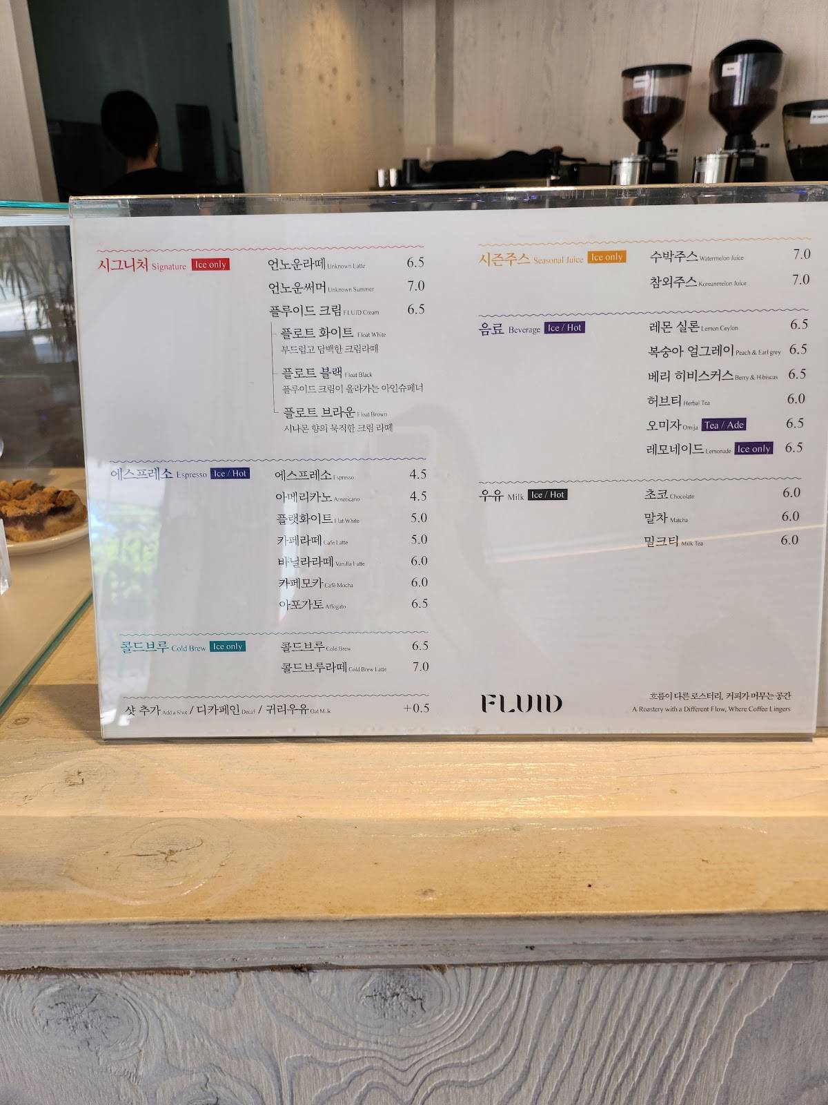 FLUID меню