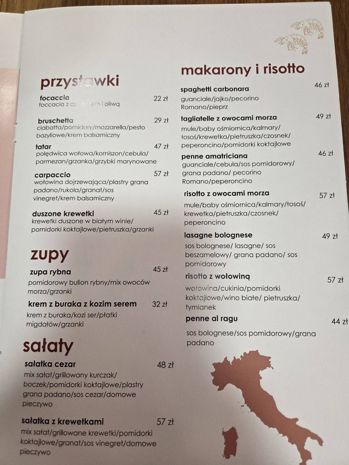 FORNO Ristorante меню