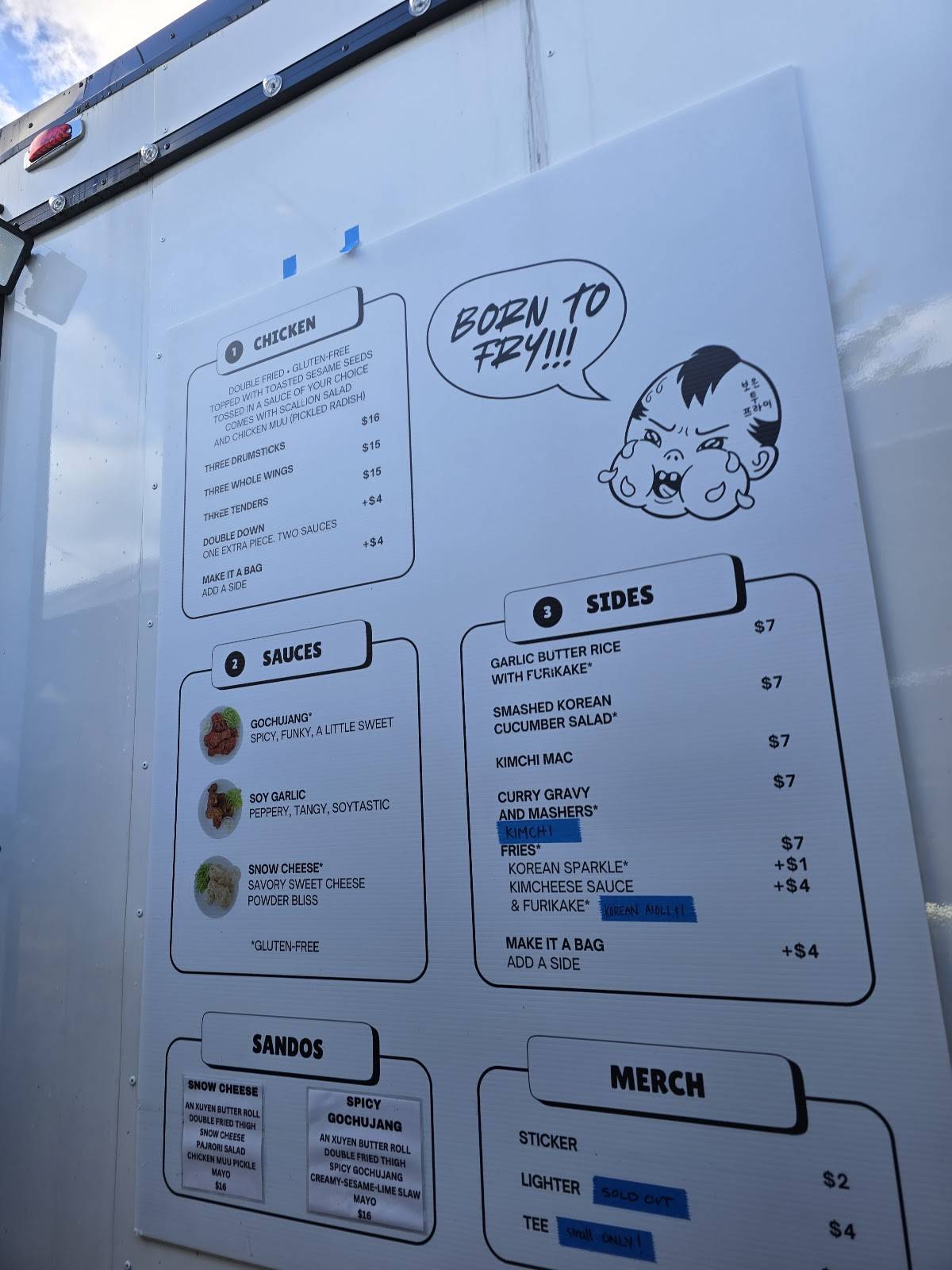 FRYBABY меню