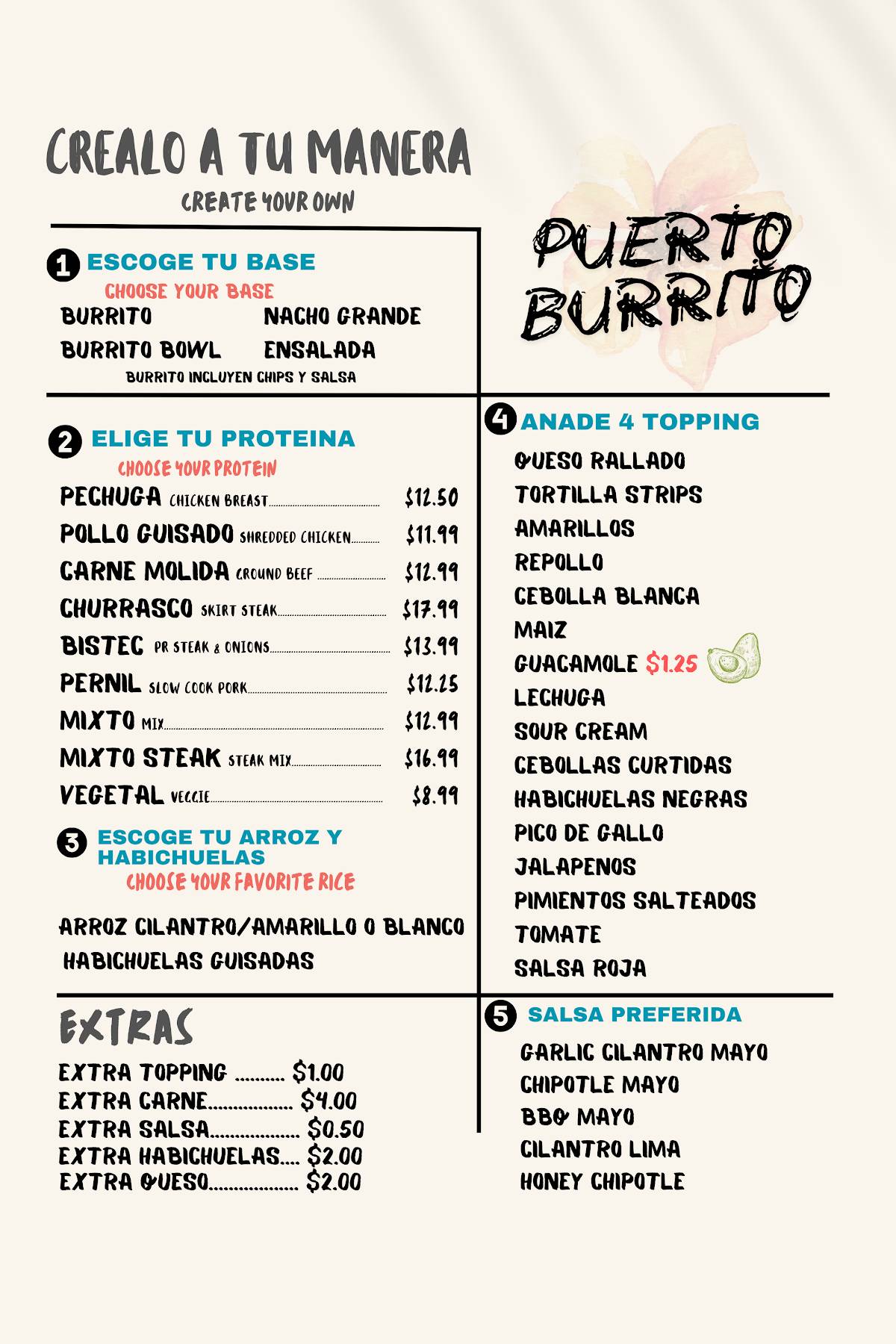 Puerto Burrito меню