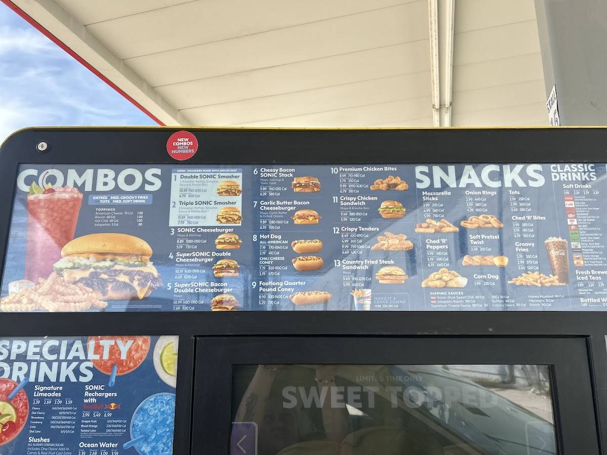 Sonic Drive-In меню