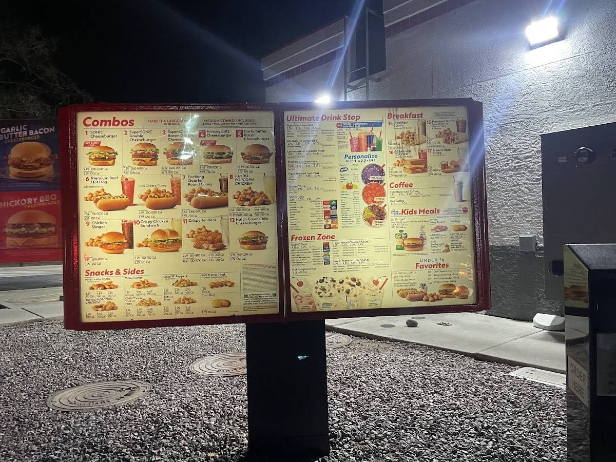 Sonic Drive-In меню