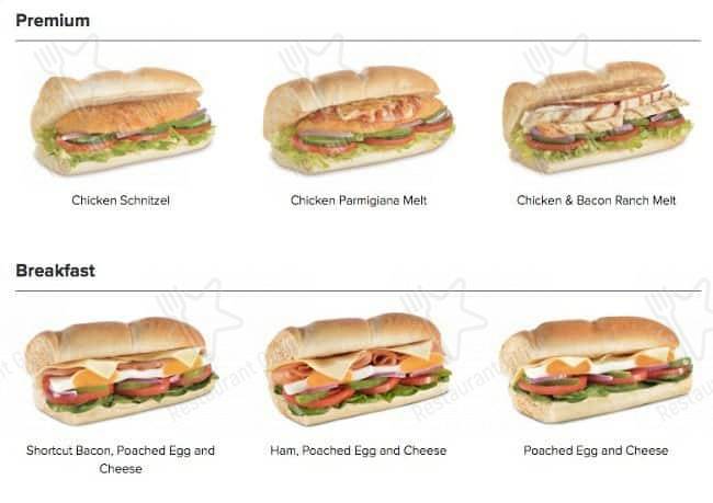 Subway меню
