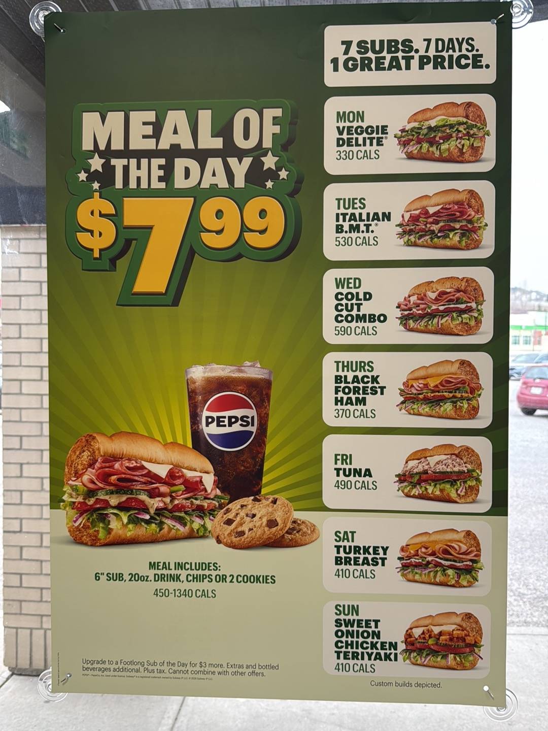 Subway меню