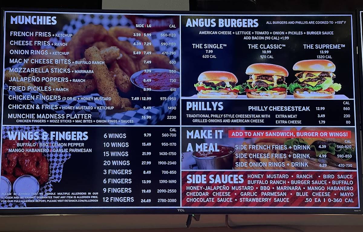 Fat Shack меню