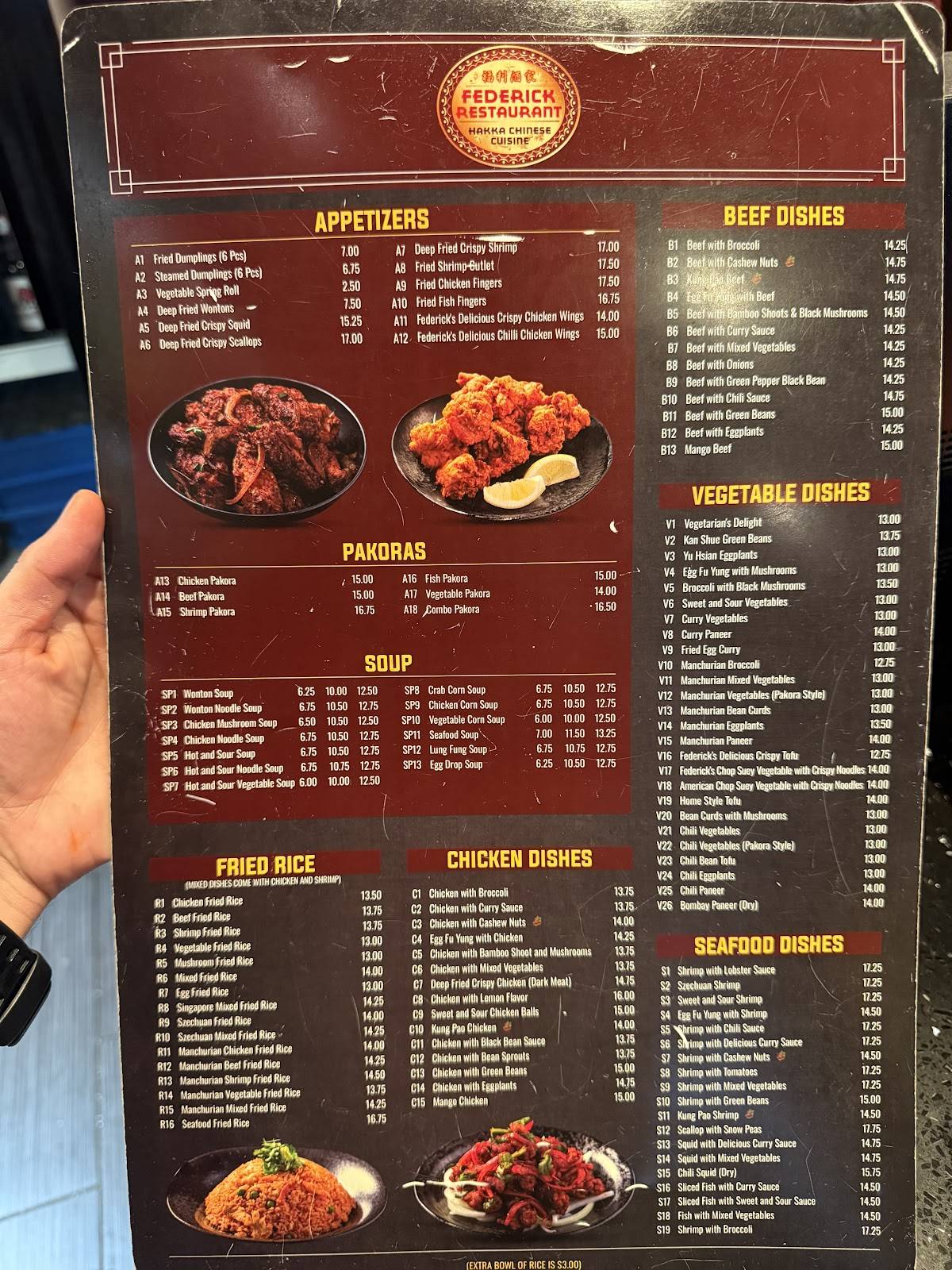 Federick Restaurant меню