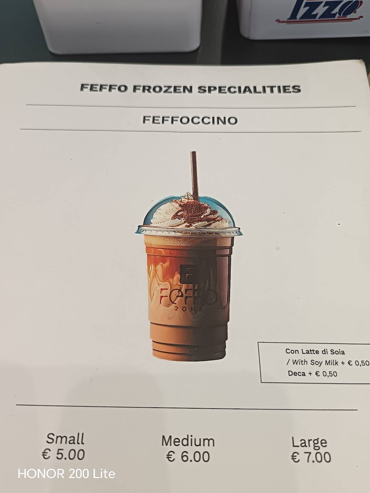 Feffo Caffe меню