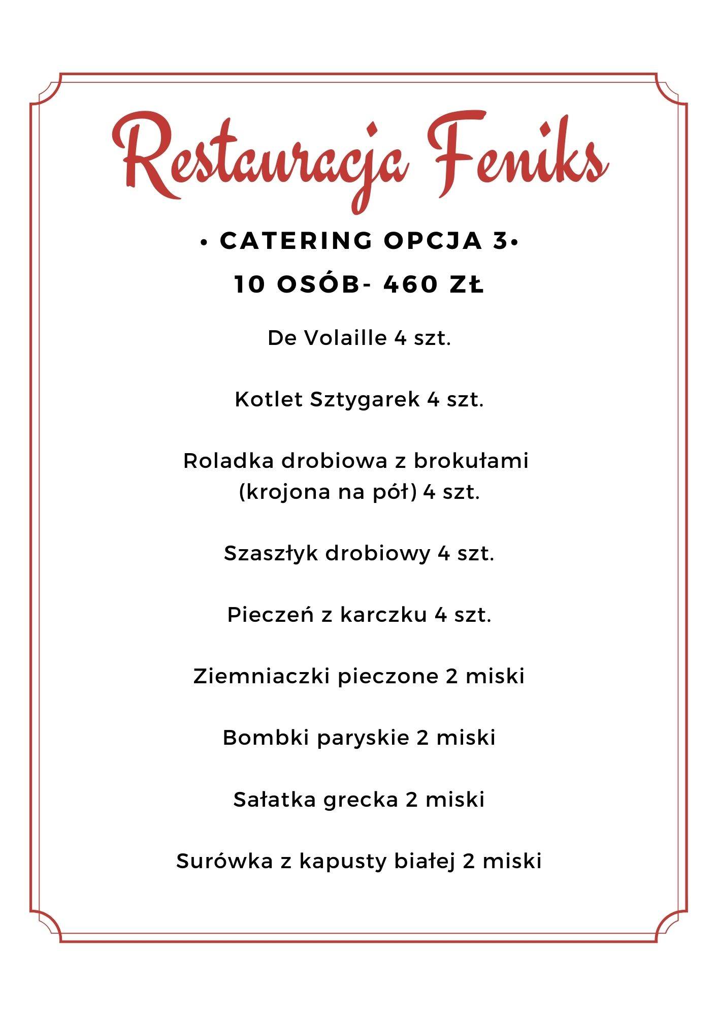 Feniks меню