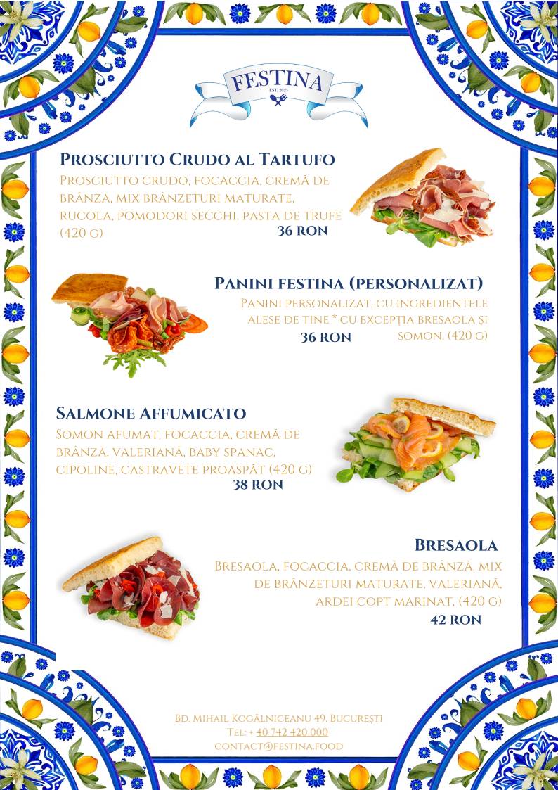 Festina Panini меню