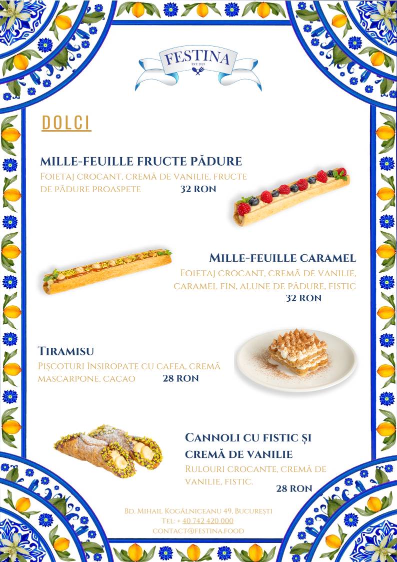 Festina Panini меню