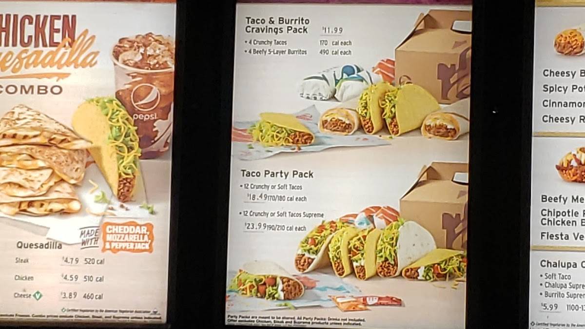 Taco Bell меню