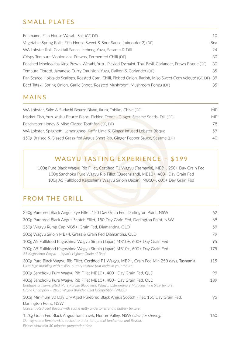 Fish House Steak & Grill меню