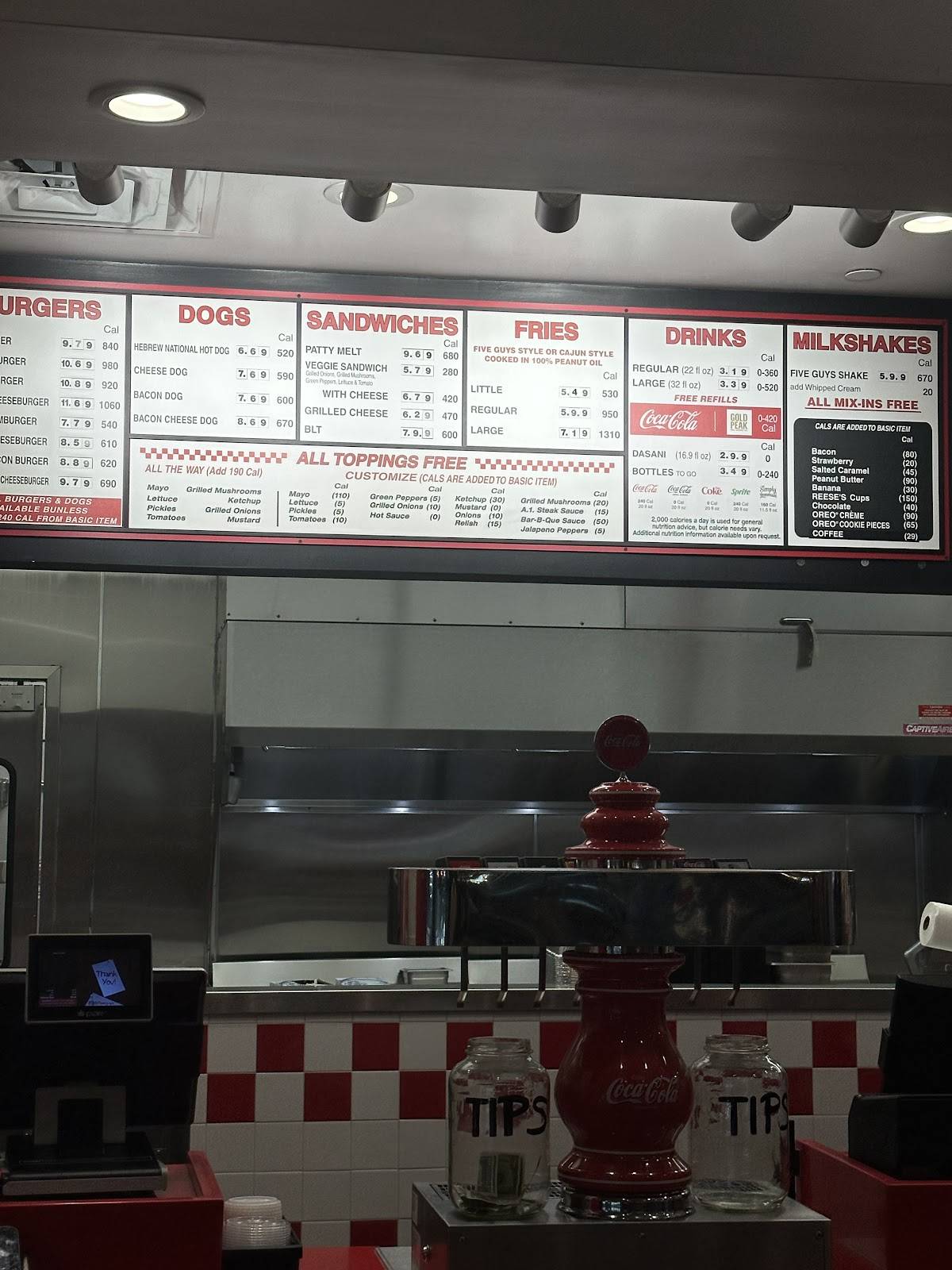 Five Guys меню