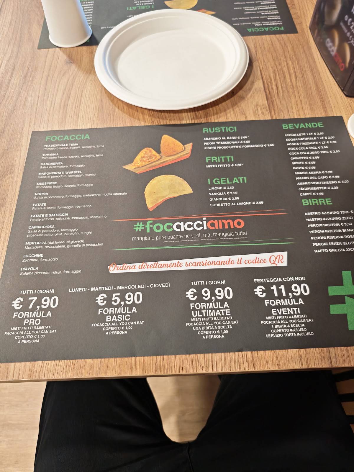Focacciamo меню