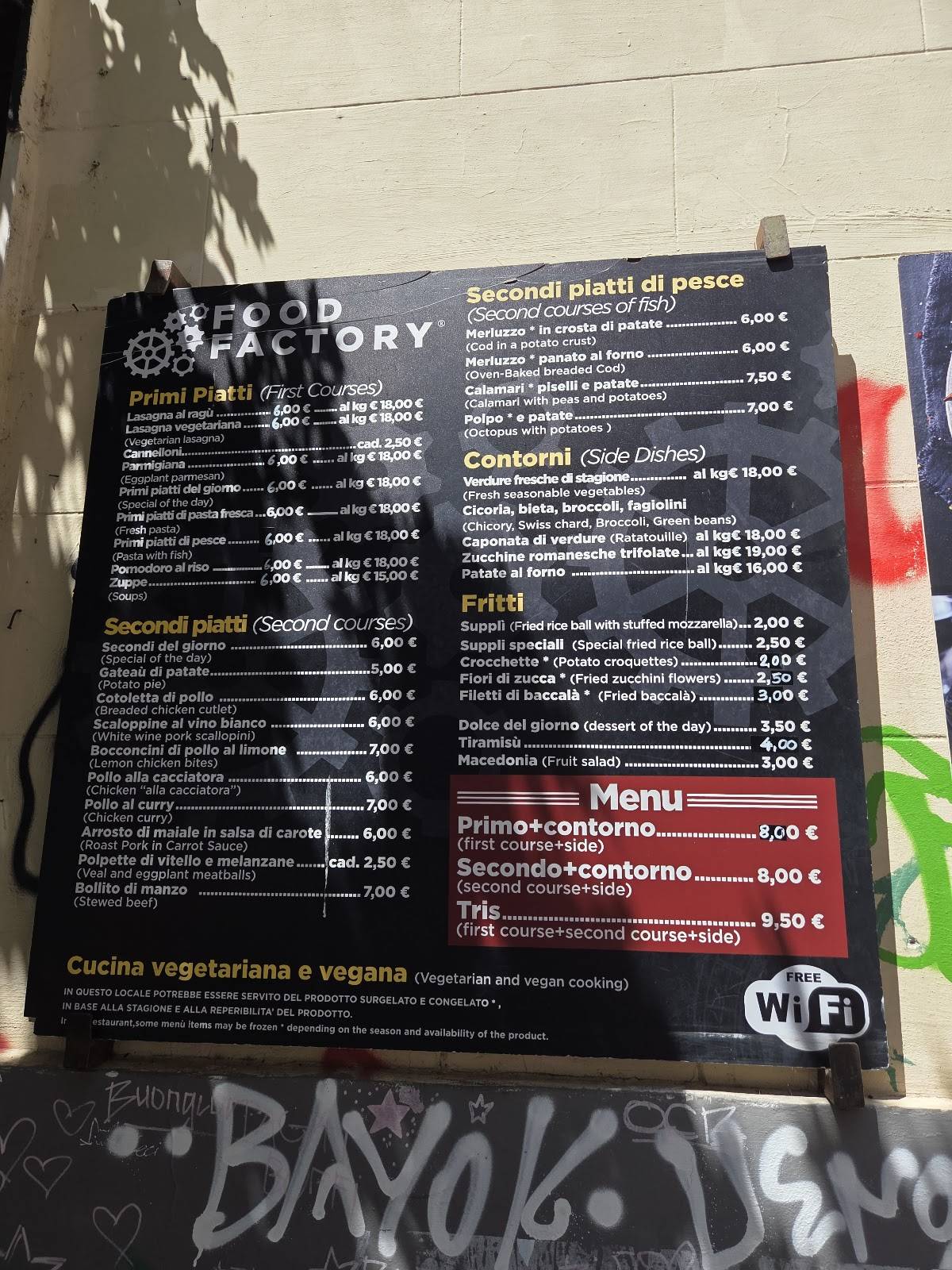 Food Factory Trastevere меню