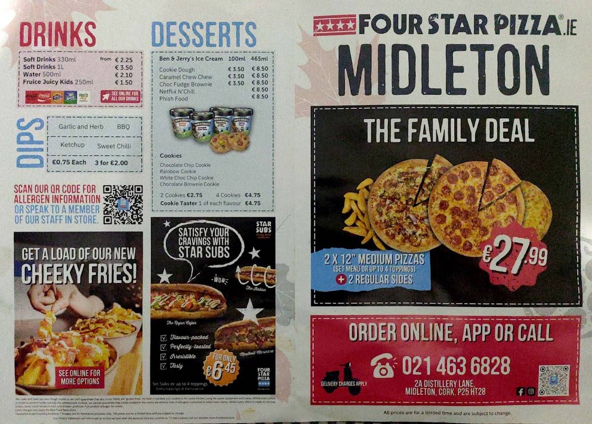 Four Star Pizza Midleton меню