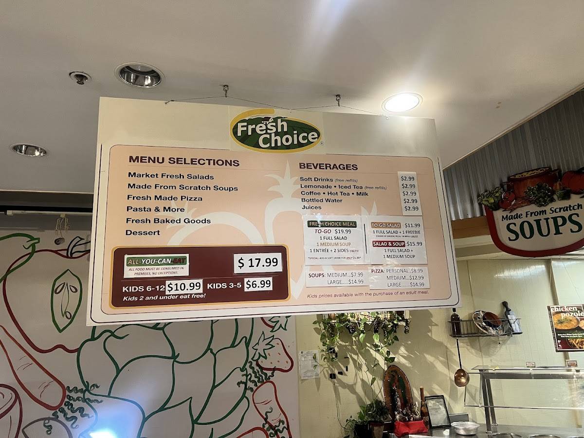 Fresh Choice меню