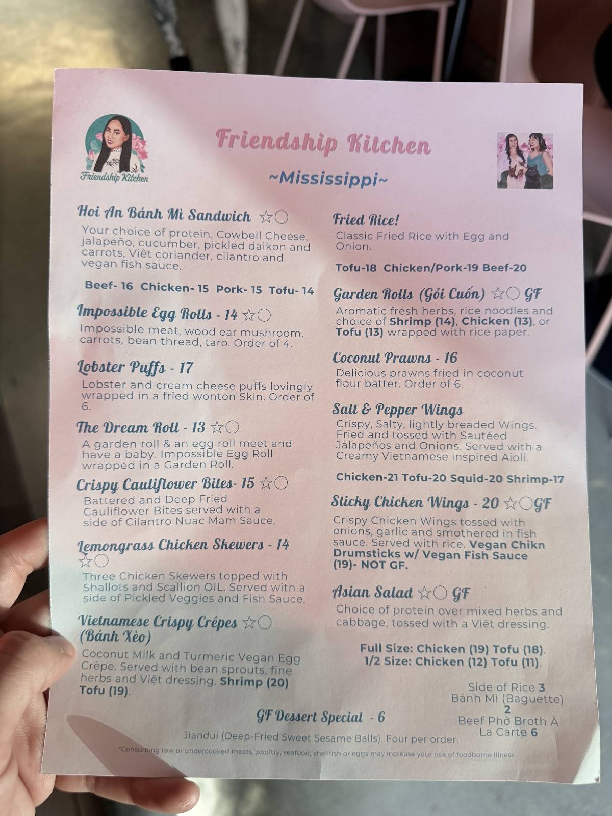 Friendship Vietnamese Kitchen x Stem Wine Bar меню