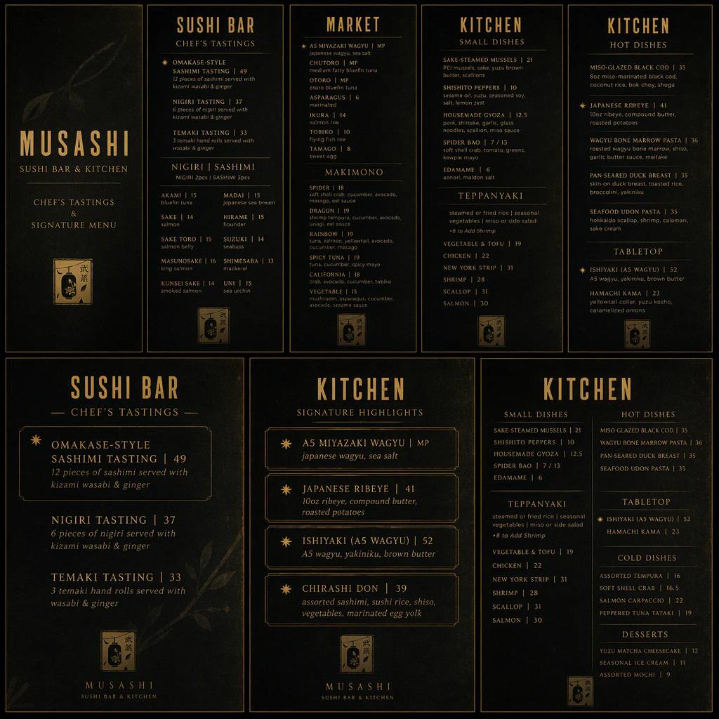 Musashi Japanese Fusion меню