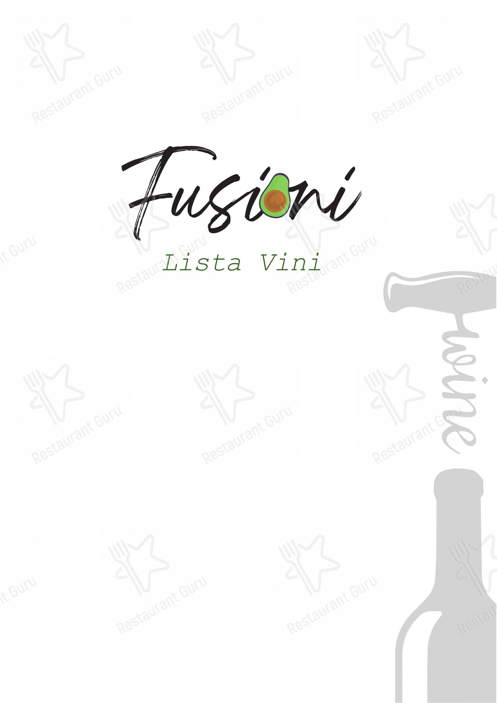 Меню ресторана Fusioni