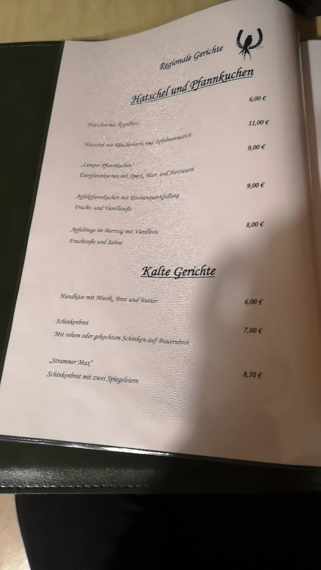 Gasthaus Decker меню