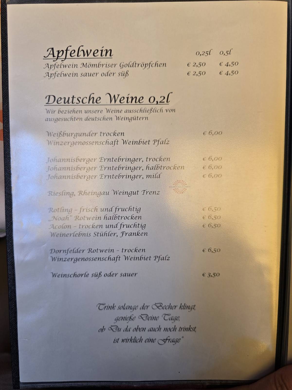 Gasthaus Zum Löwen - „Mortsche“ меню