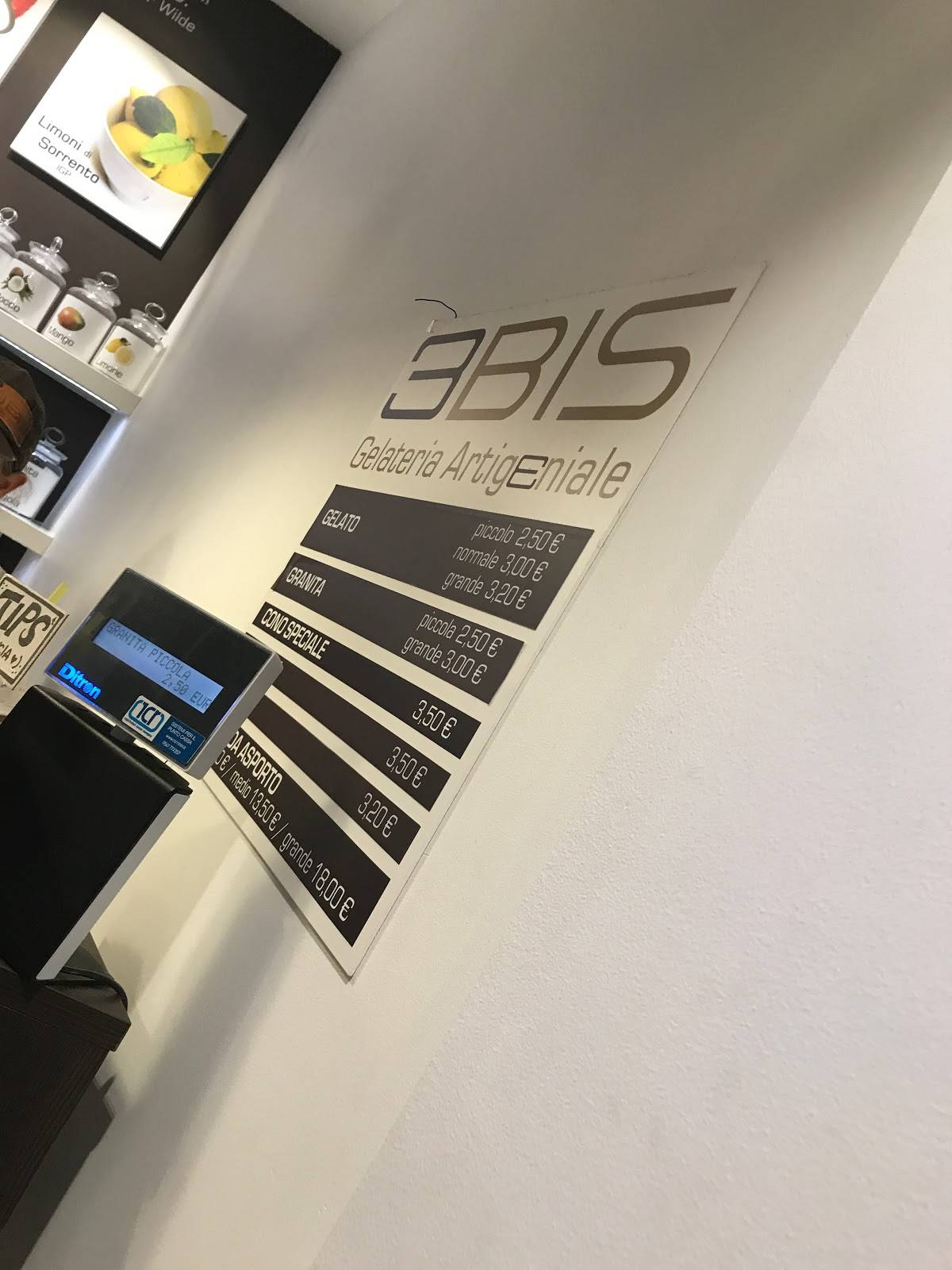 Gelateria 3 Bis меню