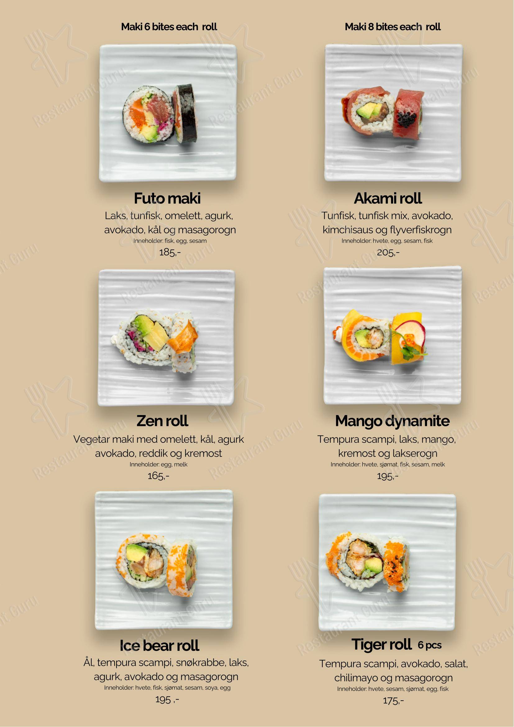 Меню ресторана Genji Izakaya Ramen