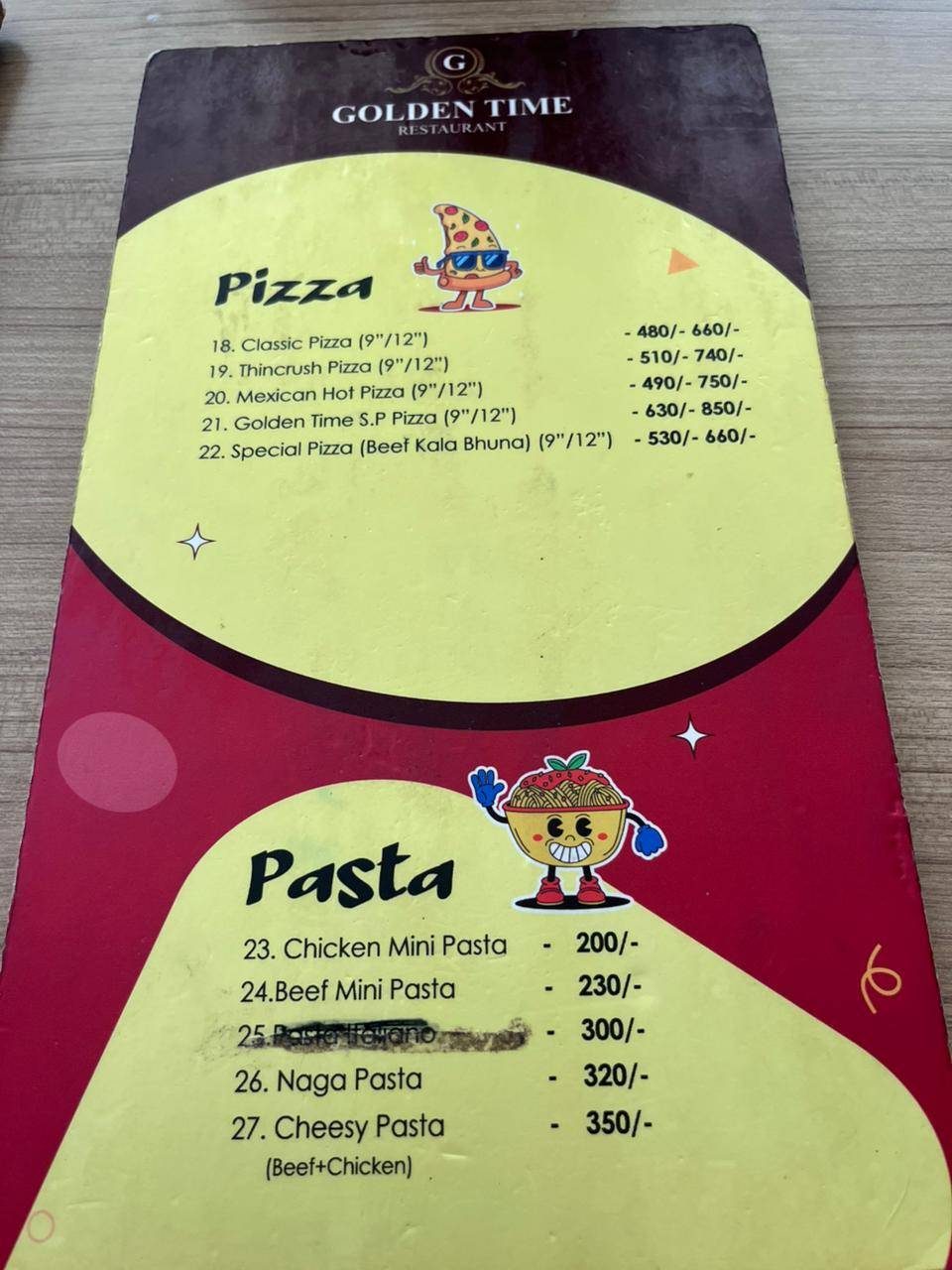 Golden Time Restaurant меню