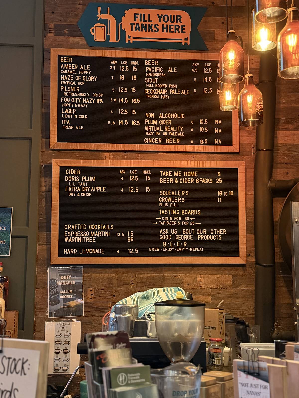 Good Eastern Taphouse Rotorua меню