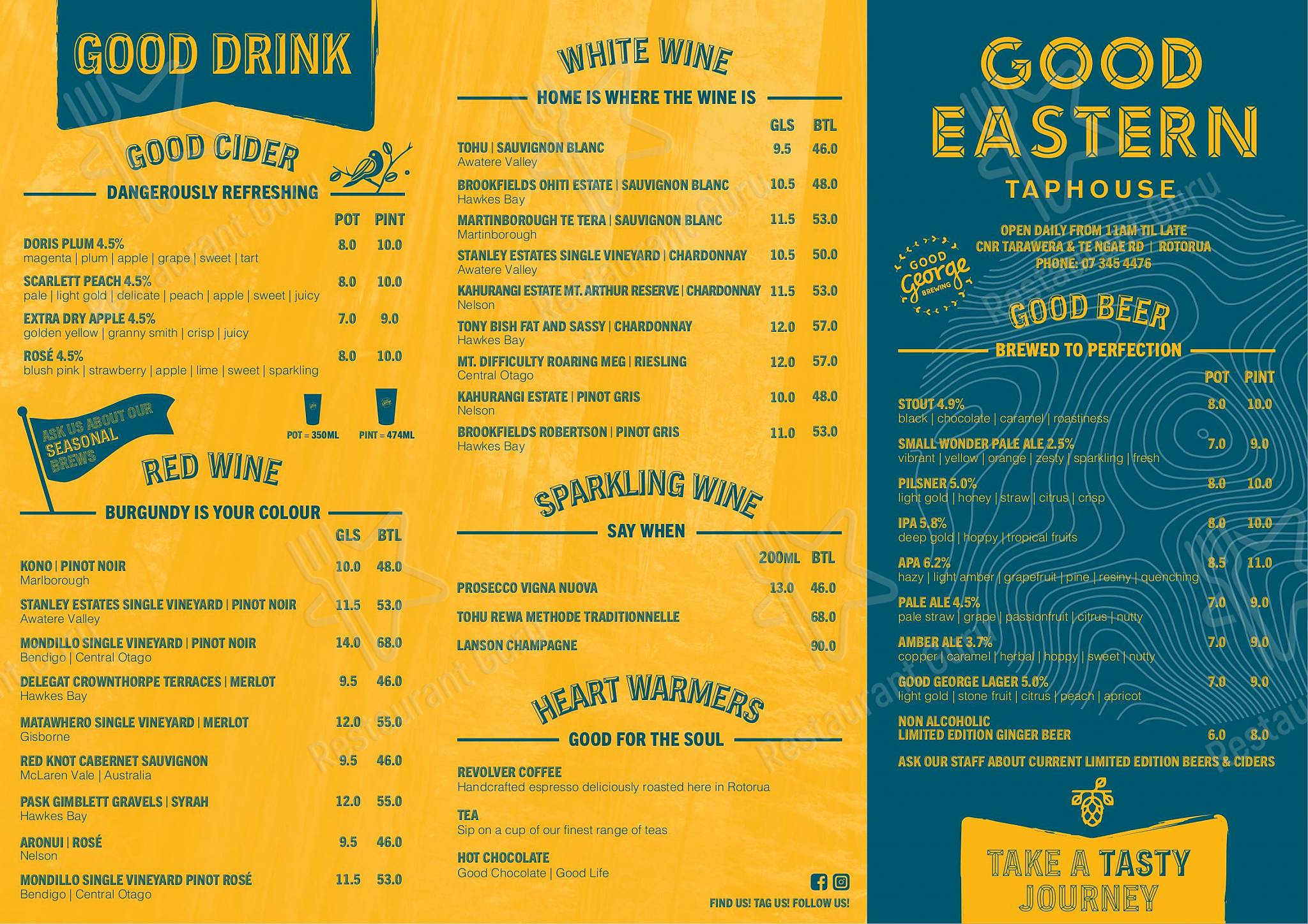 Good Eastern Taphouse Rotorua в Роторуа - Крафт меню