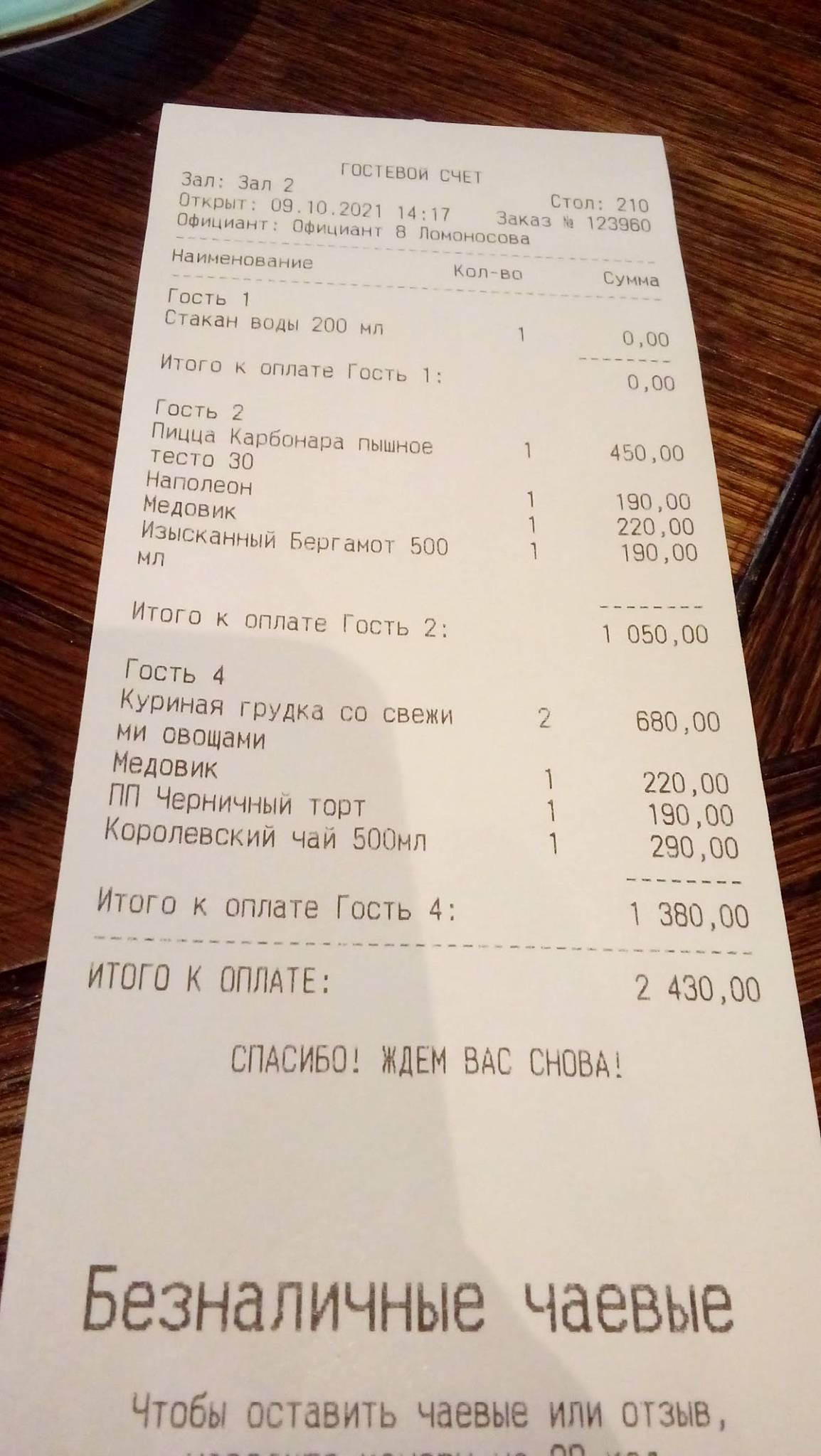 Gourmetto меню
