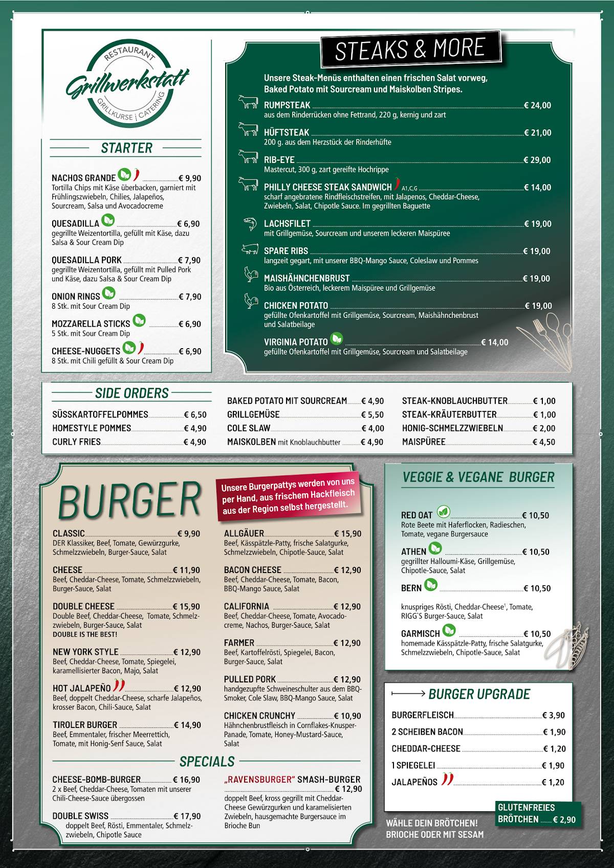 Grillwerkstatt Restaurant меню
