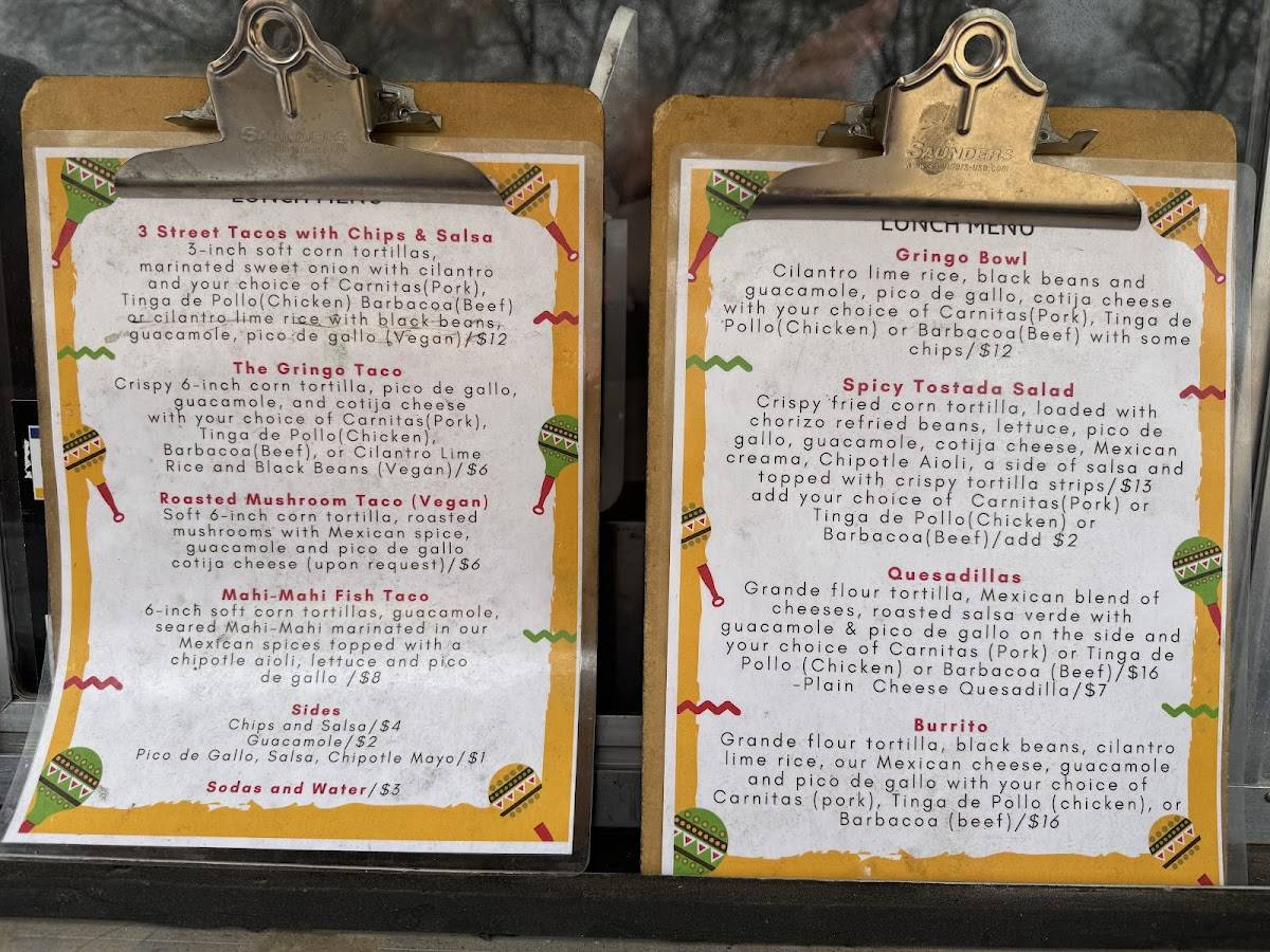 Gringo's Taco Shop меню