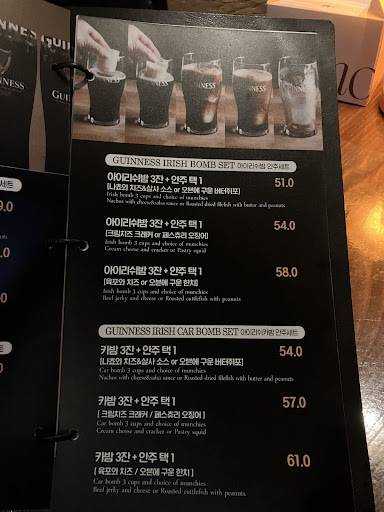 Guinness меню