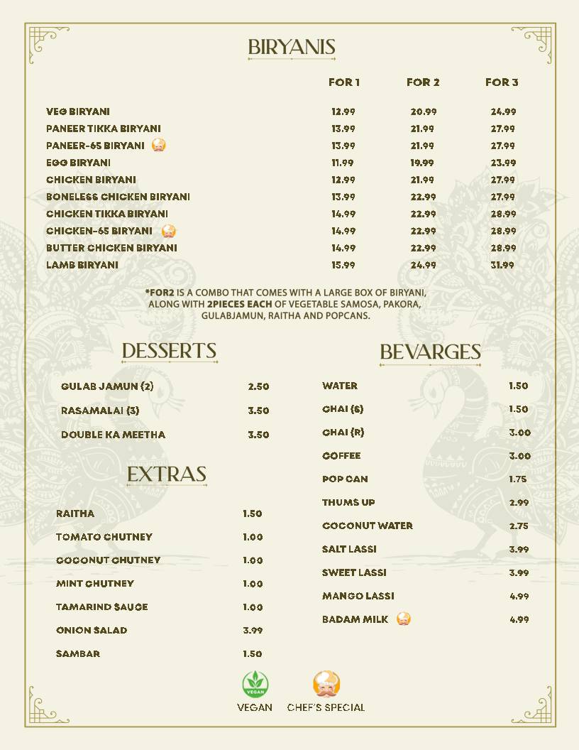 Hashtag India Restaurant - North York меню
